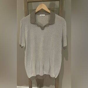 Gran Sasso grey two tone cotton polo shirt